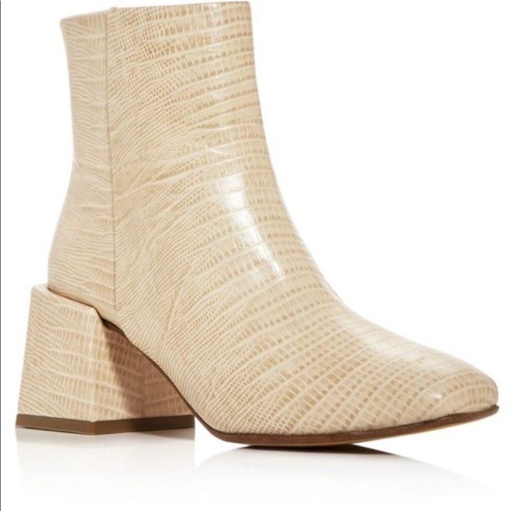 LOQ Natural Lazaro Lizard square toe booties 35eu